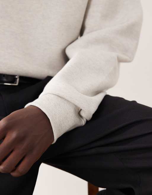 ASOS COLLECTIVE - Felpa oversize super pesante grigio mélange, 4 di 6