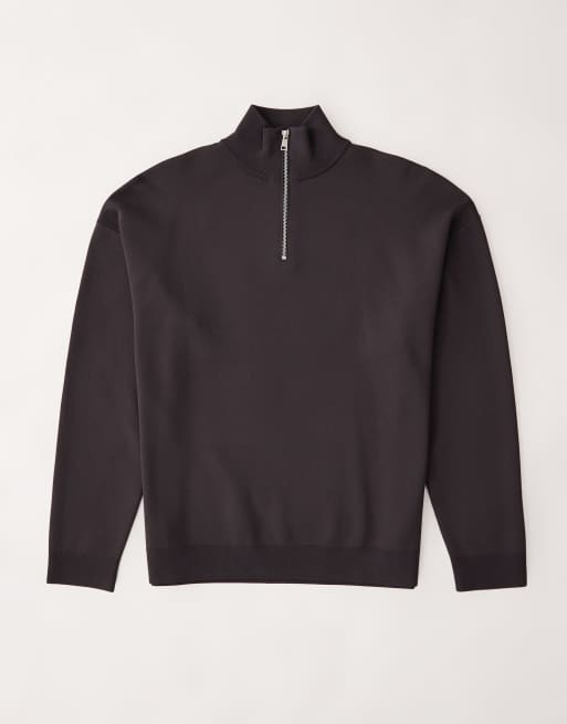 ASOS COLLECTIVE - Gebreide trainingstop met korte rits in antracietgrijs, deel van co-ord set, 6 van 7
