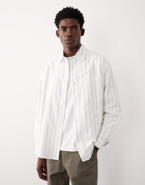 ASOS COLLECTIVE – Gestreiftes Oxford-Hemd in Weiß - view 1