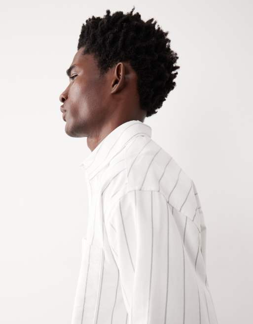 ASOS COLLECTIVE – Gestreiftes Oxford-Hemd in Weiß, 4 von 7
