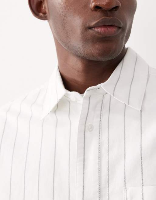 ASOS COLLECTIVE – Gestreiftes Oxford-Hemd in Weiß, 5 von 7