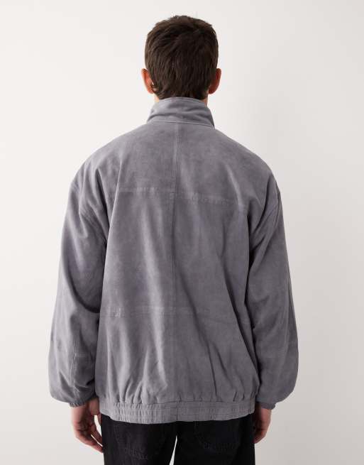 ASOS COLLECTIVE – Grå träningsjacka i mocka och oversize, 3 av 7