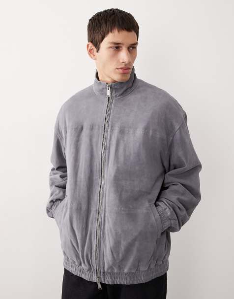 ASOS COLLECTIVE – Grå träningsjacka i mocka - view 1