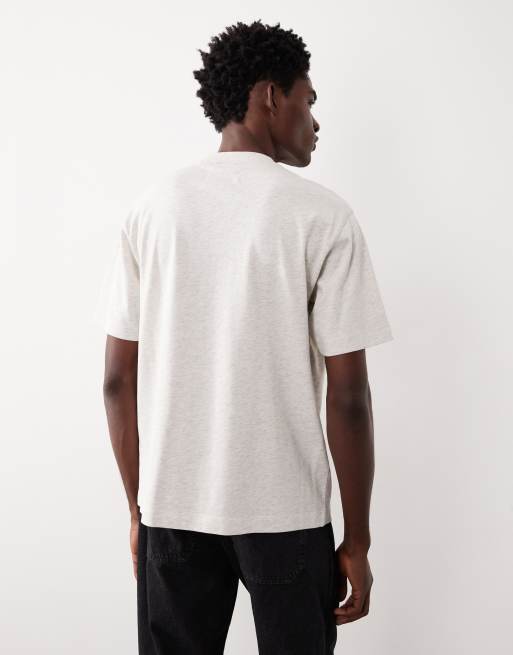 ASOS COLLECTIVE – Gräddvit, kraftig t-shirt i regular fit med melerad effekt, 3 av 7