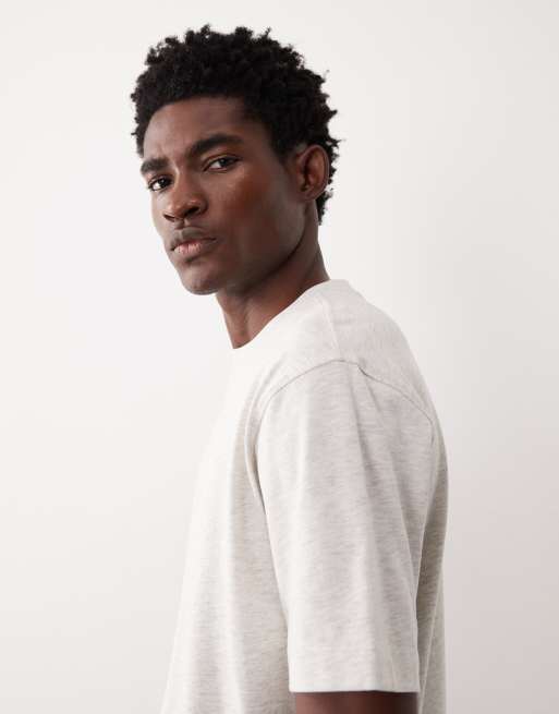 ASOS COLLECTIVE – Gräddvit, kraftig t-shirt i regular fit med melerad effekt, 4 av 7
