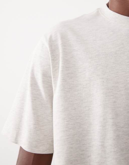 ASOS COLLECTIVE – Gräddvit, kraftig t-shirt i regular fit med melerad effekt, 5 av 7