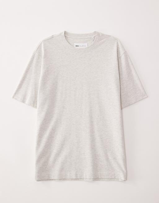 ASOS COLLECTIVE – Gräddvit, kraftig t-shirt i regular fit med melerad effekt, 6 av 7