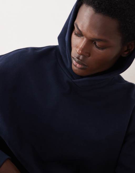 ASOS COLLECTIVE – Granatowa bardzo gruba bluza oversize z kapturem, 3 z 6