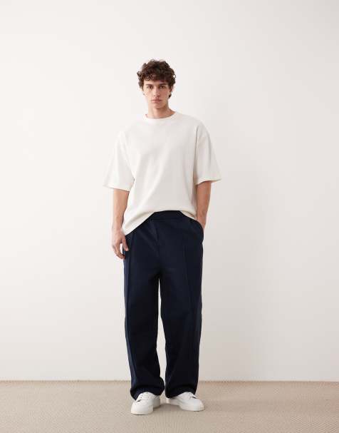 ASOS COLLECTIVE – Granatowe, bardzo grube joggersy o luźnym kroju - view 1