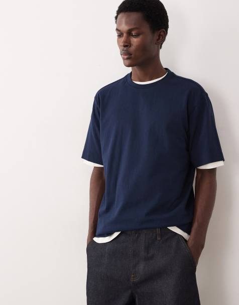 ASOS COLLECTIVE super heavyweight t-shirt in navy