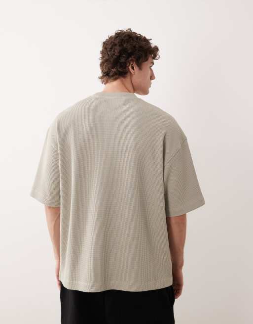 ASOS COLLECTIVE - Grøn oversized T-shirt med vaffeltekstur i superkraftigt stof, 4 af 6