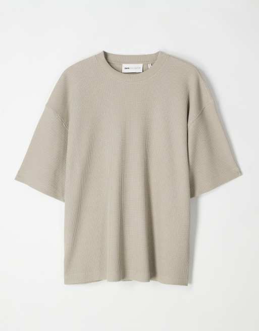 ASOS COLLECTIVE - Grøn oversized T-shirt med vaffeltekstur i superkraftigt stof, 5 af 6