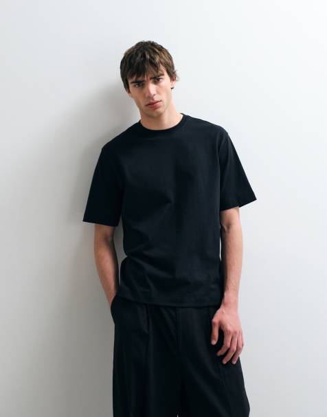 ASOS COLLECTIVE heavyweight t-shirt in black - view 1