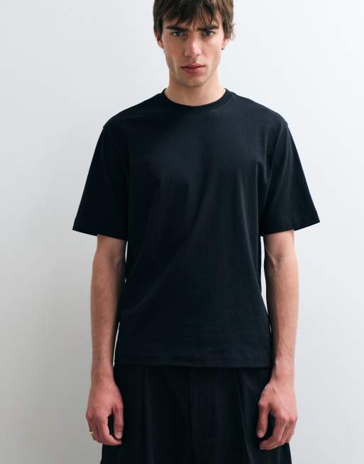 ASOS COLLECTIVE heavyweight T-shirt in black, 3 of 5