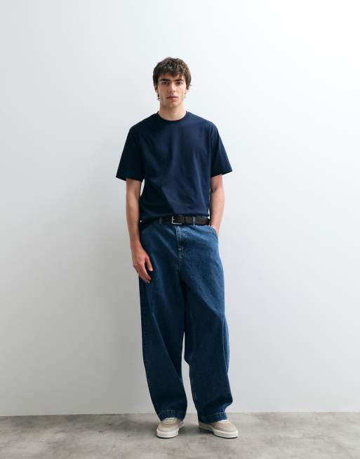 ASOS COLLECTIVE heavyweight t-shirt in navy, 5 of 5