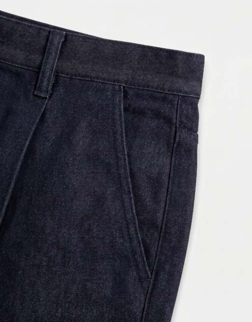 ASOS COLLECTIVE - Indigoblå denimshorts med plisseringer, 9 af 9