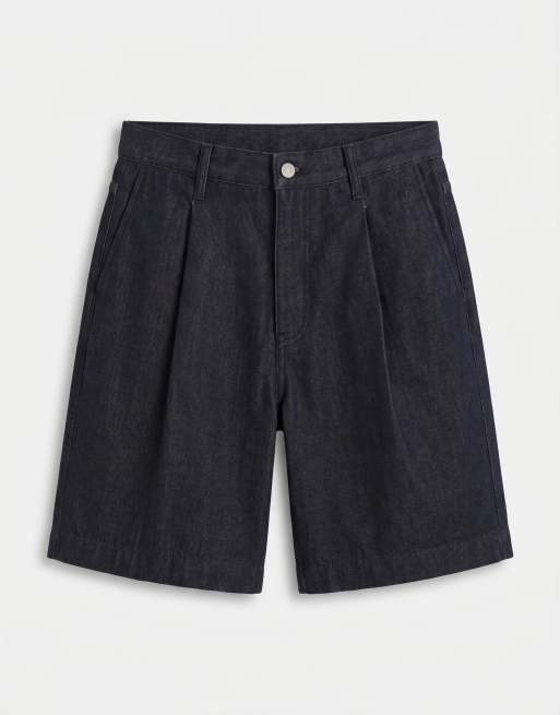 ASOS COLLECTIVE – Jeans-Shorts in Indigoblau mit Bundfalten, 6 von 7