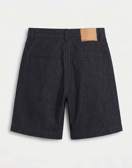 ASOS COLLECTIVE – Jeans-Shorts in Indigoblau mit Bundfalten, 7 von 7