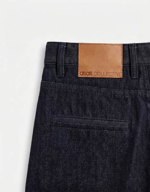 ASOS COLLECTIVE – Jeans-Shorts in Indigoblau mit Bundfalten, 8 von 9