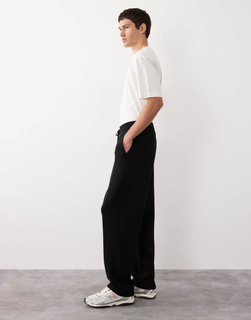 ASOS COLLECTIVE - Joggers affusolati in maglia neri in coordinato, 4 di 7