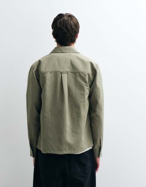 ASOS COLLECTIVE - Kakigrøn langærmet utility-skjorte med afslappet pasform - view 1