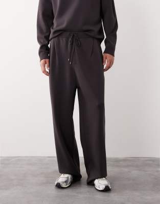 Asos Collective Knit Balloon Sweatpants In Brown