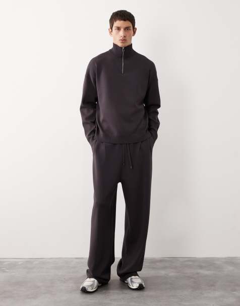 ASOS COLLECTIVE knitted oversized balloon jogger co-ord in charcoal - CHARCOAL - view 1