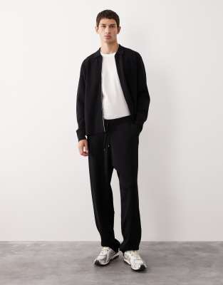 ASOS COLLECTIVE ASOS COLLECTIVE knitted tapered jogger co-ord in black-Grey