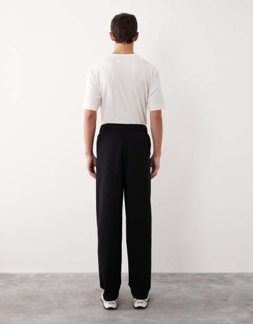 ASOS COLLECTIVE knitted tapered jogger co-ord in black, 3 of 7