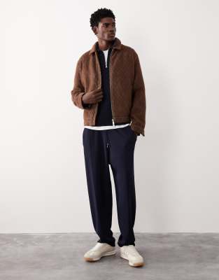 Asos Collective Knitted Tapered Sweatpants In Brown