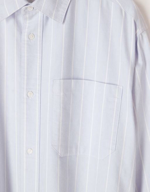 ASOS COLLECTIVE – Koszula oxford super oversize w niebiesko-białe paski, 7 z 7