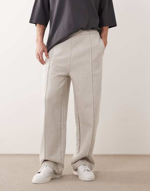 ASOS COLLECTIVE loose fit super heavyweight joggers in grey marl, 2 of 6