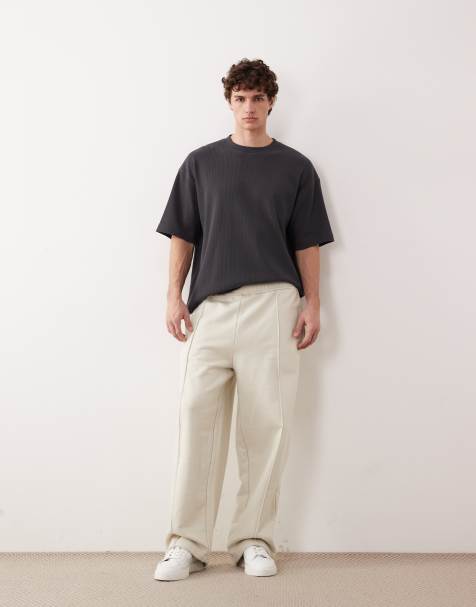 ASOS COLLECTIVE loose fit super heavyweight joggers in off white - view 1