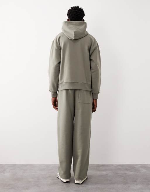 ASOS COLLECTIVE loose fit super heavyweight joggers in pale khaki, 4 of 7