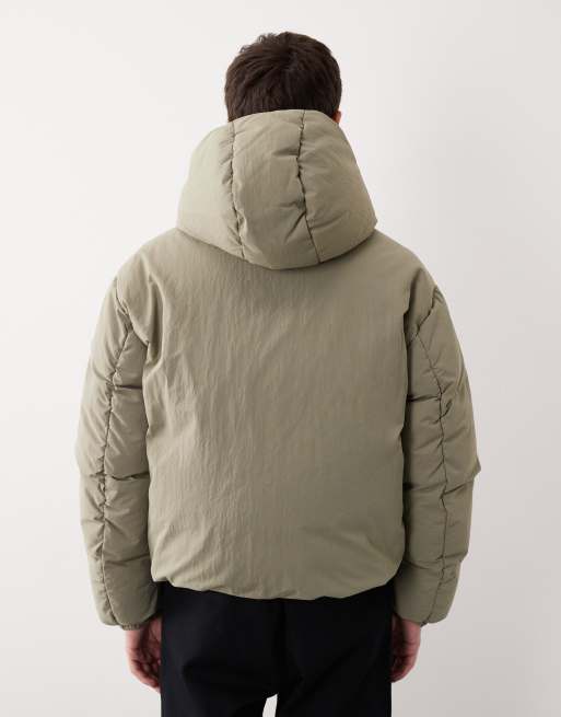 ASOS COLLECTIVE - Lys kakifarvet dynejakke med dunfyld, 3 af 7