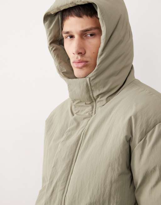 ASOS COLLECTIVE - Lys kakifarvet dynejakke med dunfyld, 5 af 7