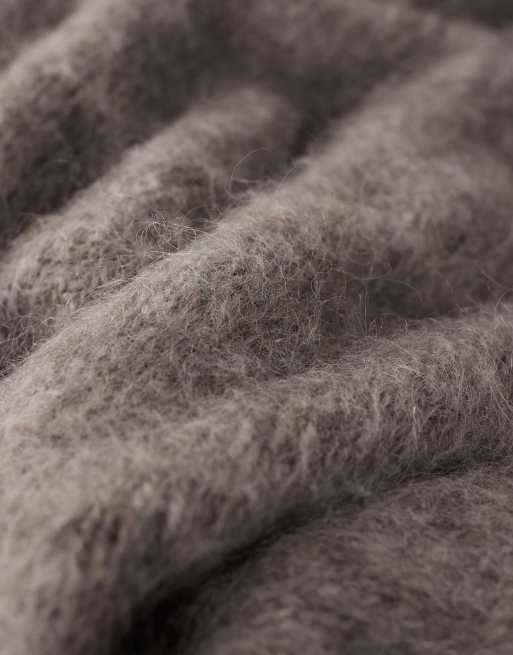 ASOS COLLECTIVE - Maglione oversize in misto lana e mohair marrone , 7 di 7