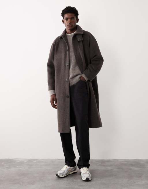 ASOS COLLECTIVE - Manteau en laine mélangée - Gris, 3 de 7