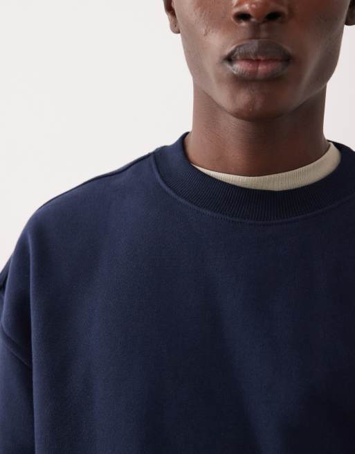 ASOS COLLECTIVE – Marinblå, superkraftig tröja i oversized fit med rund halsringning, 2 av 6
