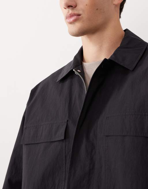 ASOS COLLECTIVE - Nylon shacket in zwart, deel van co-ord set, 5 van 7