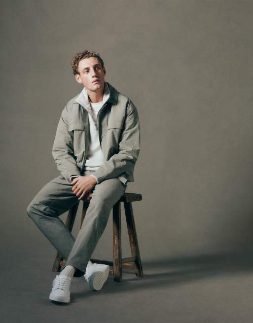 ASOS COLLECTIVE – Nylonowa kurtka koszulowa w jasnym odcieniu khaki, część zestawu