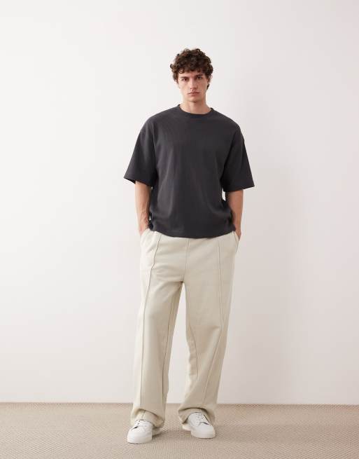 ASOS COLLECTIVE – Oversize-T-Shirt aus superschwerem Stoff in Anthrazit mit Waffelstruktur, 3 von 6