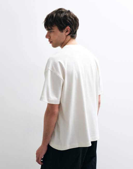 ASOS COLLECTIVE – Oversize-T-Shirt aus superschwerem Stoff in Cremeweiß, 3 von 5