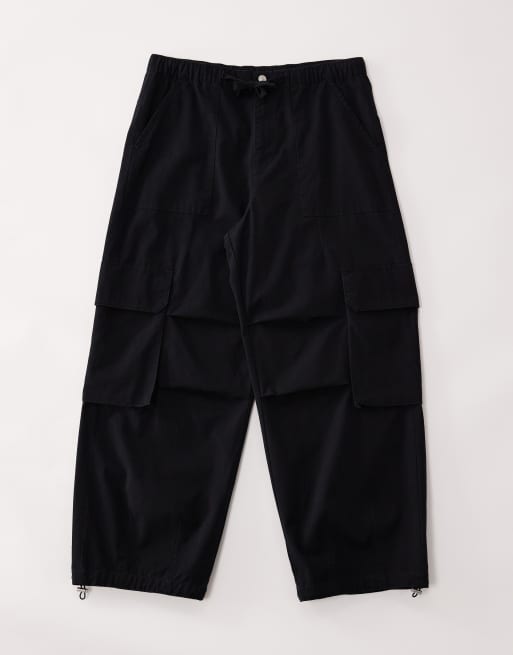 ASOS COLLECTIVE oversized cargos in washed black - BLACK, 6 of 7