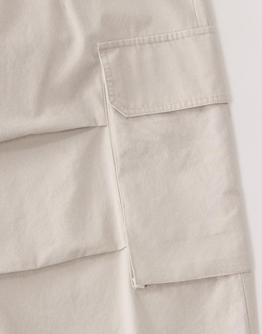 ASOS COLLECTIVE oversized cargos in washed stone - STONE, 7 of 7