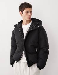 ASOS COLLECTIVE oversized down fill puffer jacket in black - BLACK
