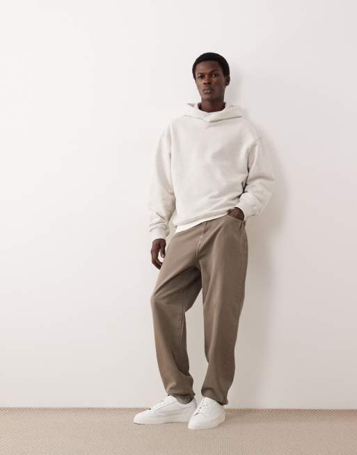 ASOS COLLECTIVE - Oversized hoodie van superzware stof in gemêleerd grijs, 2 van 6