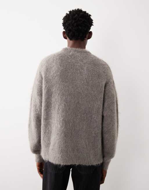 ASOS COLLECTIVE oversized knitted wool and mohair mix jumper in brown