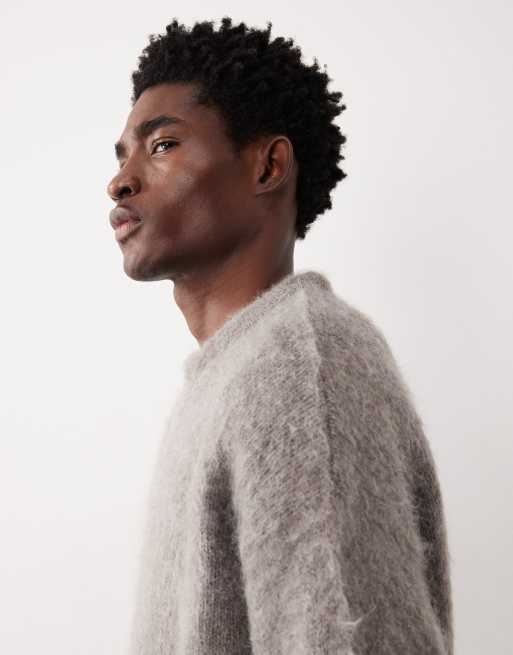 ASOS COLLECTIVE oversized knitted wool and mohair mix jumper in brown