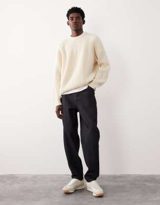 Asos Collective Oversized Knit Wool Sweater In White